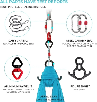 11 Yards Aerial Silks for Home — Aerial Yoga Hammock & Gymnastics Swing