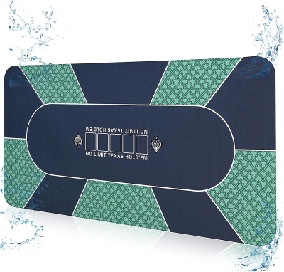 94"" x 47"" Waterproof Poker Table Mat — Super-Soft Texas Hold'em Surface with Smooth Premium Finish, Portable Zipper Carry Bag for Parties and Casino Nights