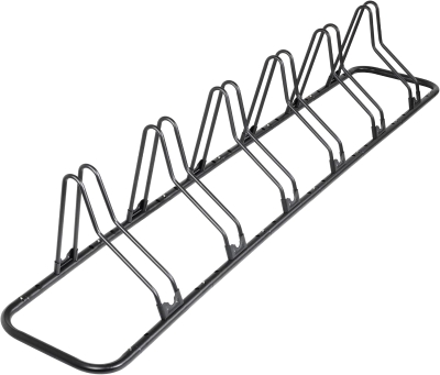 CyclingDeal Floor Bike Rack for Up to 6 Bicycles | Indoor Garage & Home Storage Stand with Tire Grooves, Holding Plates & Custom Spacing (Up to 29"")