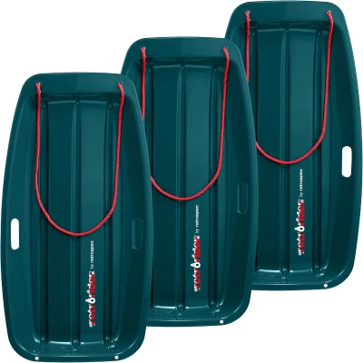 Retrospec Retrorider Plastic Sled (Toboggan Style) with Nylon Pull Rope, Arctic-Ready Coating and Hard Bottom - 35"" / 48"" Sizes for Kids and Adults