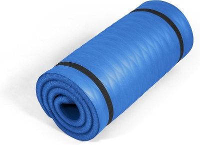 Tone Fitness 1"" Thick NBR Yoga Mat — High-Density, Non-Slip Exercise Mat with Carry Strap (24"" x 72"")