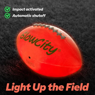 GlowCity Glow-in-the-Dark Football - Size 6 Light-Up Ball for Teens & Adults, Night Play