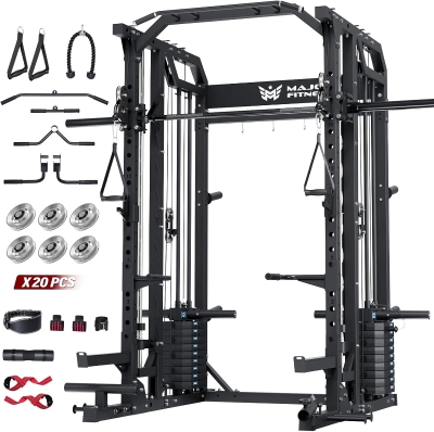 Major Fitness Drone2 Advanced All‑In‑One Home Gym — Smith Machine, Aluminum Pulley Set, Dual Lat Pulldowns & Cable Crossover, Squat Rack