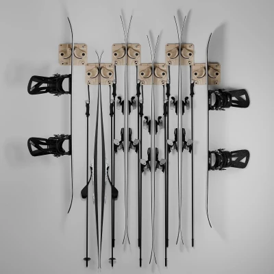 Gravity Grabber Wall Rack — Secure Ski & Snowboard Organizer, Non-Slip (6 Pack)
