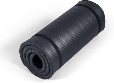 Tone Fitness 1-Inch Thick Yoga Mat | High-Density Non-Slip Exercise Mat with Carry Strap (24"" x 72"")