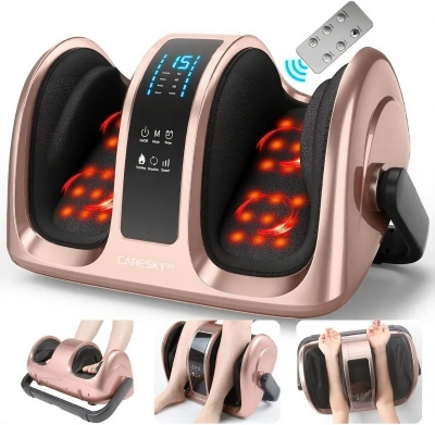 CARESKY Shiatsu Foot Massager with Heat & Rolling Deep-Kneading — Fits Up to Size 14, Multiple Modes for Plantar Fasciitis & Neuropathy