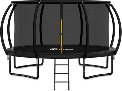 GIGU Recreational Trampoline (10FT–16FT) with Enclosure Net, Ladder and Anti-Rust Coating — ASTM Certified Outdoor Trampoline for Kids & Adults