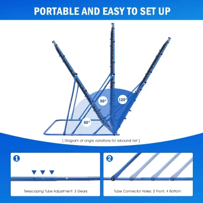 Winthai Soccer Rebounder Net — 7 x 6 ft Quick-Switch Angle Trainer for Control, Passing & Shooting — Easy Setup