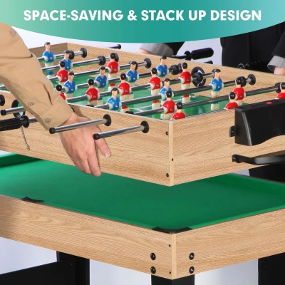 48"" 12-in-1 Combo Game Table — Ping Pong, Foosball, Air Hockey, Pool & More with Accessories for Game Rooms and Family Nights