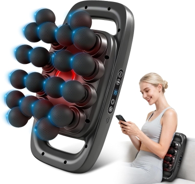 20-Head Deep Tissue Massage Gun — Percussion Massager with 3 Modes & 30 Levels for Back/Shoulders/Legs/Waist (Black, 20-Head)