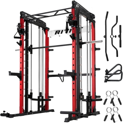 RitFit M1 / M1 Pro Smith Machine with Cable Crossover — Multi-Function Power Cage & Squat Rack System for Home Gyms