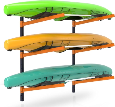 Adjustable Heavy-Duty Wall-Mount Kayak Rack — Indoor & Outdoor Storage Solution for Garages, Sheds and Docks (Space-Saver)