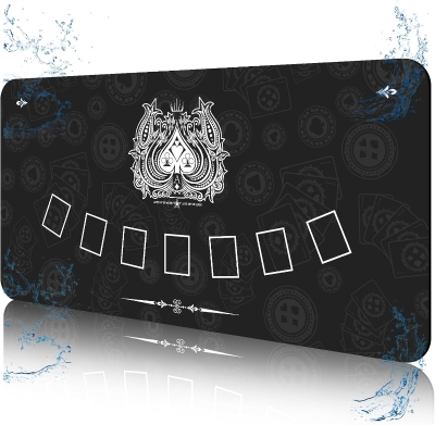 70"" x 35"" Waterproof Poker Table Mat — Ultra-Soft Texas Hold'em Surface with Smooth Premium Finish, Portable Zipper Carry Bag for Parties and Home Entertainment