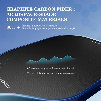 Graphite Carbon Fiber Pickleball Paddles Set of 2 — USAPA Compliant Pro Composite with 14mm PP Honeycomb Core, Carry Bag (Blue)