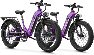 Aipas M1 Pro Step-Thru Ebike — 1800W Peak Motor, 48V/17.5Ah Removable Battery, 26""x4"" Fat Tires, Dual Suspension, 36 MPH, 7-Speed, 110Nm Torque