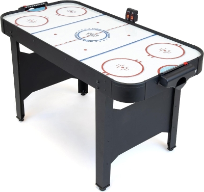 GoSports 48-inch Air Hockey Arcade Table for Kids — Oak or Black Matte, Includes 2 Pushers, 3 Pucks, AC Motor & LED Scoreboard