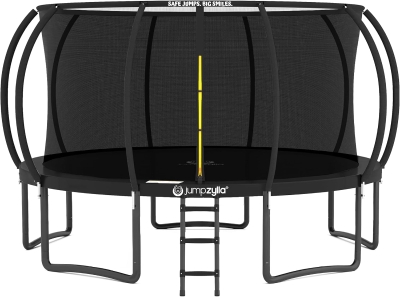 Jumpzylla Recreational Trampoline — 8–16 ft Options with Safety Net & Ladder, ASTM F381-16 Approved, Rust-Resistant Frame