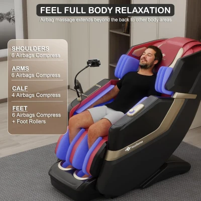 KZ-313 (2026) Full-Body Heated Jade Roller Massage Chair with Deep Zero Gravity, Extended SL-Track, 12 Auto Modes, 6 Custom Programs, Backlit Touchscreen, Voice Control & Wireless Charger