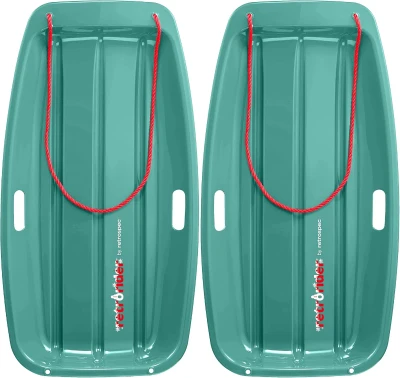 Retrospec Retrorider Plastic Snow Sled — Toboggan Style with Pull Rope, Cold-Resistant Coating and Hard Bottom for Smooth, Fast Descents — Available in 35"" & 48"" for Kids/Adults