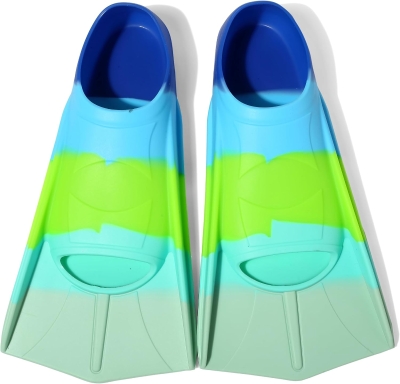 Kids Lap Swim Fins by Fanwill — Short, Comfortable Training Flippers for Children, Boys & Girls, Beginner-Friendly