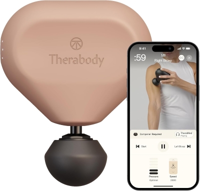 TheraGun Mini (3rd Gen) by Therabody – Compact Percussive Massage Gun for Fast Pain & Tension Relief, Travel-Friendly (Desert Rose)