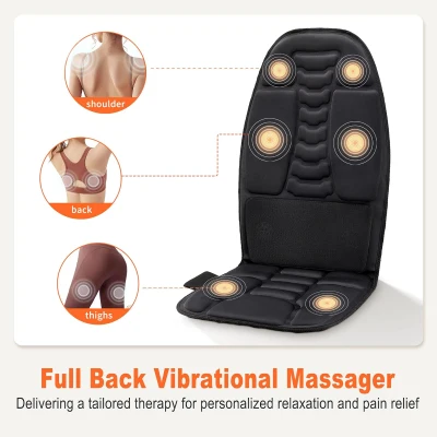 Heated and Cooled Massage Seat Cushion — Deep Vibration Therapy with Dual Adapters, Portable Chair Massager for Full-Body Comfort, Gift for Parents
