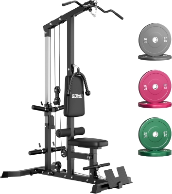 GOIMU LS01 3-in-1 Lat Pulldown & Row Tower with Ab Crunch Attachment — Compact Home Gym Pulley Station