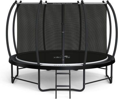 BCAN Outdoor Trampoline with Safety Enclosure & Ladder, Sizes 8ft to 16ft, ASTM F381-16 Approved, for Kids and Adults