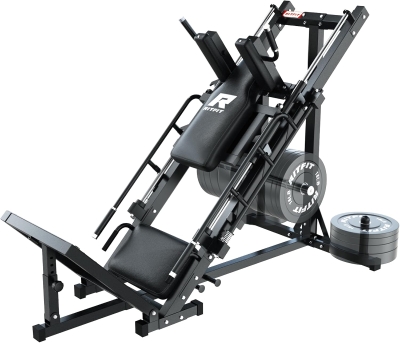 RitFit Leg Press & Hack Squat Machine – Adjustable Home Gym Plate-Loaded Trainer with Linear Bearings and Weight Storage