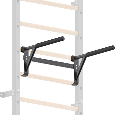 Kipika 2""x2"" Swedish Stall Bar with 1"" Holes - Wall-Mounted Gymnastic Ladder and Pull-Up Trainer with Solid Wood Grips
