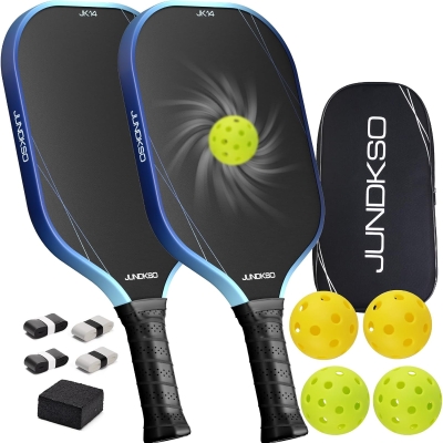 Graphite Carbon Fiber Pickleball Paddles Set of 2 — USAPA Compliant Pro Composite with 14mm PP Honeycomb Core, Carry Bag (Blue)