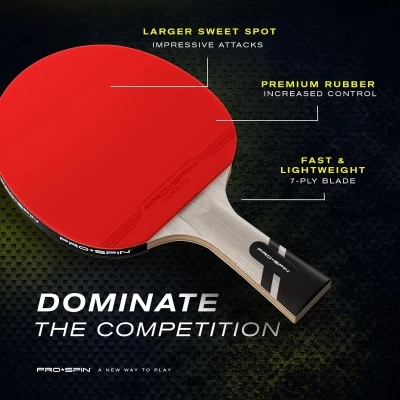 PRO-SPIN Carbon Table Tennis Paddles — Professional 7-Ply Rackets with Carbon Fiber for Superior Control | Premium Rubber, 2.0mm Sponge