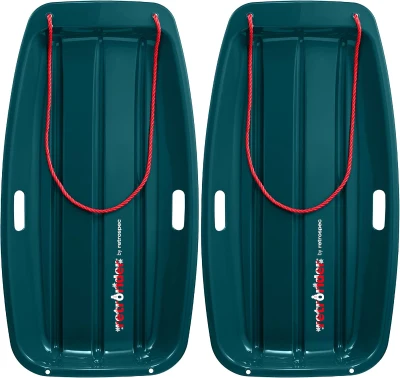 Retrospec Retrorider Plastic Snow Toboggan – Hard-Bottom with Cold-Resistant Coating and Pre-Knotted Pull Rope – 35"" & 48"" for Kids and Adults