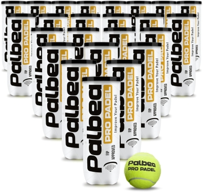 Palbea PRO Padel Balls – FIP-Approved High-Visibility Felt Padel Balls, Pressurized Tubes of 3 (Options: 6 / 12 / 24 Tubes) for Training and Tournaments