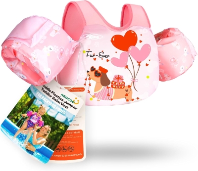 Puddle Float Jumper Swim Vest with Arm Floaties - Toddler Life Jacket for 20-70 lbs, Ages 1-9