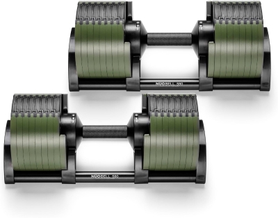 NÜOBELL Easy-Twist Adjustable Dumbbells (Pair) — 5–80 lb Model, 2024–25 All-in-One Weights