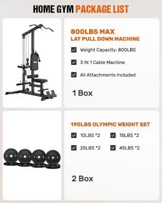 GOIMU LS01 3-in-1 Lat Pulldown & Row Cable Tower with AB Crunch — Home Gym Pulley Station