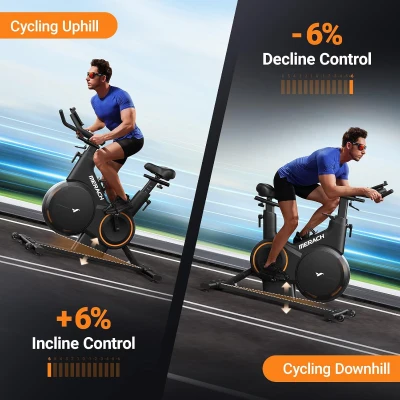 MERACH Magnetic Indoor Cycling Bike with FantomFite App, 40 lb Flywheel & 350 lb Capacity — Smart Home Exercise Bike