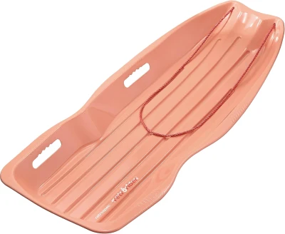 Retrospec Retrorider Plastic Snow Sled — Toboggan-Style with Pull Rope, Cold-Resistant Coating and Hard Bottom for Smooth Downhill Rides — Available in 35"" and 48"" for Kids and Adults