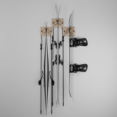 Gravity Grabber Ski & Snowboard Wall Rack – Secure, Non-Slip 3-Pack Indoor Storage System for Any Ski or Board