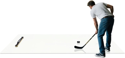 Portable Roll-Up Hockey Shooting Pad with Rebounder — 4.5 ft x 10 ft Professional Training Surface for Shooting, Passing & Stickhandling