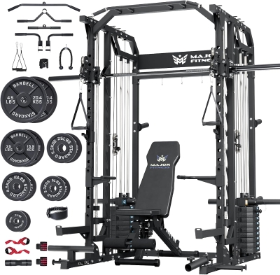 Major Fitness Drone2 Advanced Training Smith Machine – All-in-One Home Gym with Aluminum Pulley Set, Dual Lat Systems & Cable Crossover