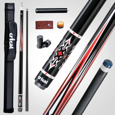 CRICAL 58-inch Carbon Fiber Pool Cue – Professional Low-Deflection Cue with 3/8×8 Pin Joint and 12.5mm Tip