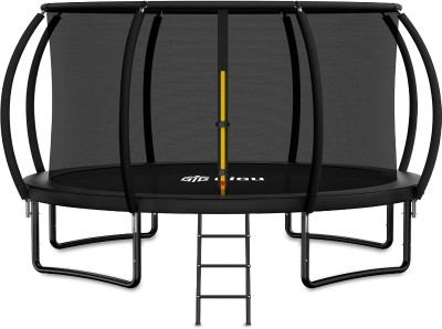 GIGU Recreational Trampoline (10FT–16FT) with Safety Enclosure, Ladder and Anti-Rust Frame — ASTM F381-16 Compliant Outdoor Trampoline for Families