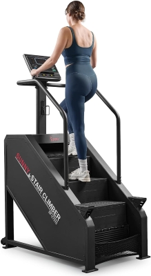 Sunny Health & Fitness Premium High-Intensity Smart Stepper Stair Climber, Commercial Grade, Cardio Programs, SunnyFit App Bluetooth Connectivity, 350–400 lb Capacity