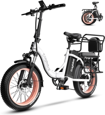 KEBIKO 1000W Peak Folding Electric Bike with 48V 20Ah Removable Battery, 30+ MPH, Up to 80 Mile Range, 20"" Fat Tire Foldable E-Bike for Adults - Commute/Beach/Snow