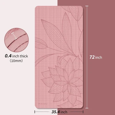 Large Yoga Mat 72"" x 36"" x 0.4"" - Extra-Wide, Extra-Thick Non-Slip Exercise Mat for Home, Studio or Gym Workouts