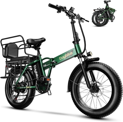 KEBIKO 1000W Peak Folding Electric Bike with Removable 48V 20Ah Battery, 30+ MPH, 80-Mile Max Range, 20"" Fat Tire Foldable E-Bike for Adults