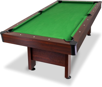 GoSports 7 ft Wood-Finish Pool Table — Rustic Brown Frame with Green Felt (7 x 4 ft)
