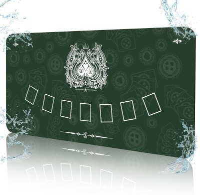70 x 35 Inch Waterproof Poker Table Mat — Super-Soft Texas Hold'em Surface with Premium Smooth Finish and Zippered Carrying Case for Parties and Home Casinos